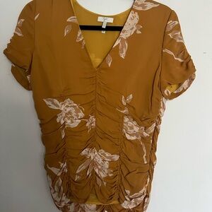 Floral Mustard Top